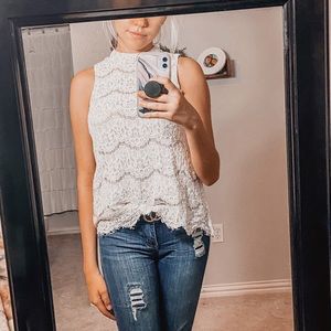 Rose & Olive Lace Tank Top